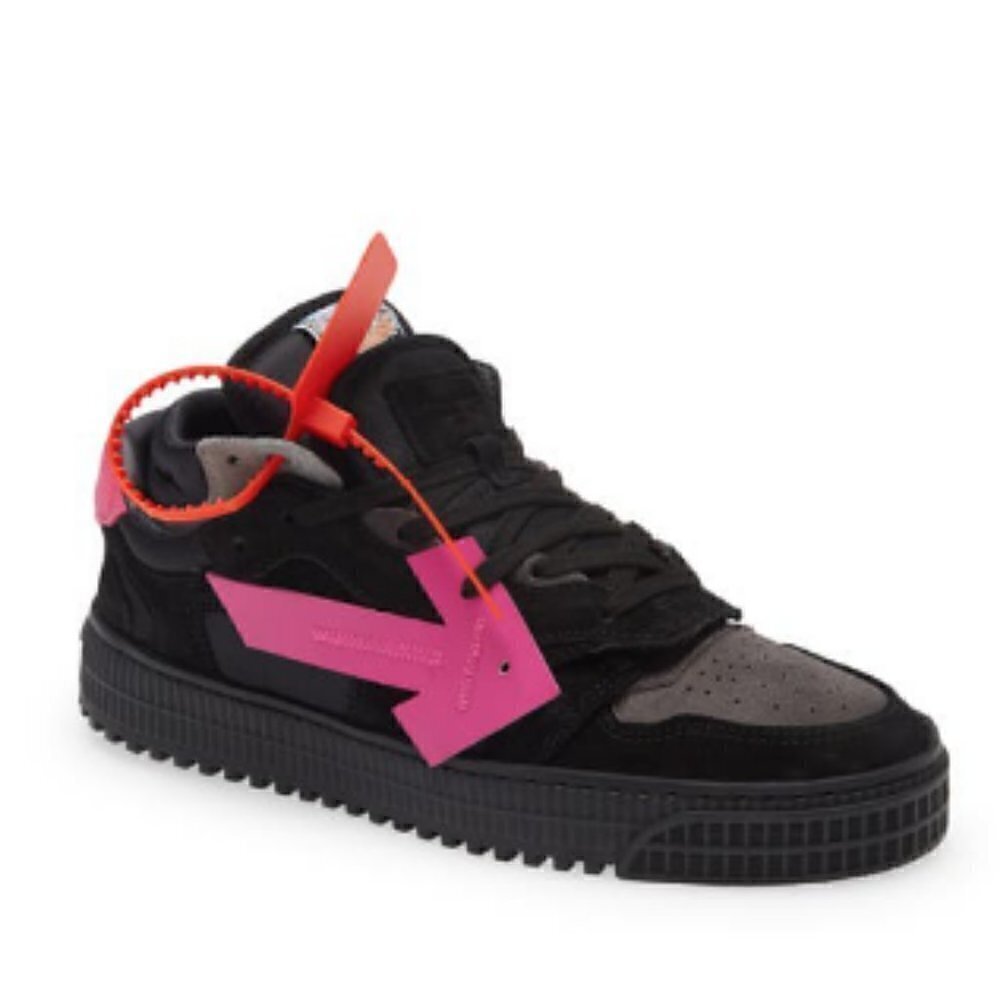 OFF-WHITE by Virgil Abloh Offcourt 3.0 Float Arrow Sneaker In Black/ Fuchsia 6